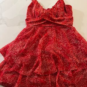 Crystal-doll Women's Red and Orange Dress